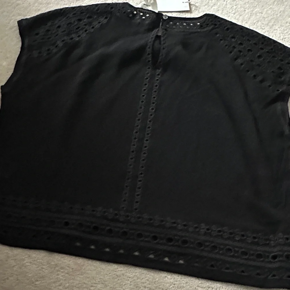 Aritzia Black Lace-Trim Cap Sleeve Top! - Picture 9 of 9